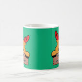 Cute Cartoon Christmas Reindeer Kaffeetasse (Mittel)