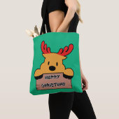 Cute Cartoon Christmas Reindeer Tasche (Von Nahem)