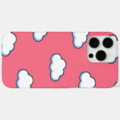 Cute Cartoon Cloud Pattern on Pink Case-Mate iPhone Hülle (Rückseite (Horizontal))