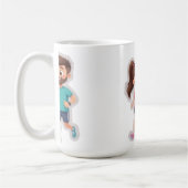 Cute Cartoon Couple Jogging Together – Healthy Lif Kaffeetasse (Links)