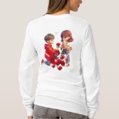 Cute Cartoon Couple Romantic T-Shirt Design (Rückseite)
