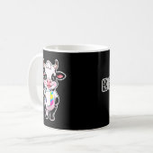 Cute Cartoon Cow Drinking Milk From Glass Kaffeetasse (Vorderseite Links)