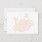 Cute Cartoon Crab Blue Ocean Custom Blank Mitteilungskarte (Rückseite)