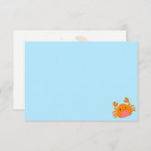 Cute Cartoon Crab Blue Ocean Custom Blank Mitteilungskarte (Vorne/Hinten)