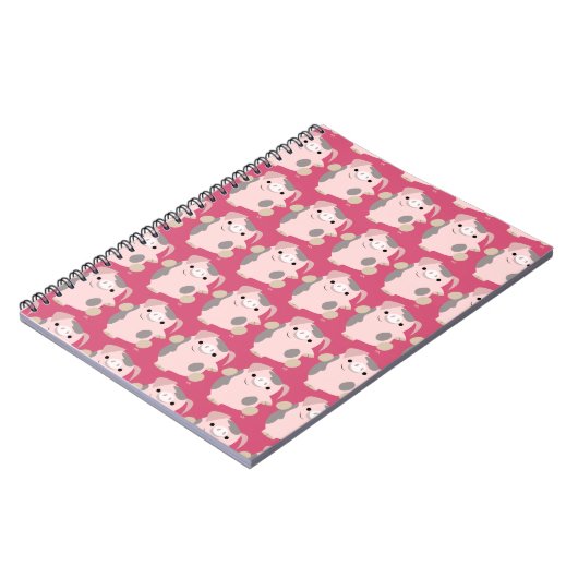 Cute Cartoon Dancing Pig Notebook Notizblock (Linke Seite)