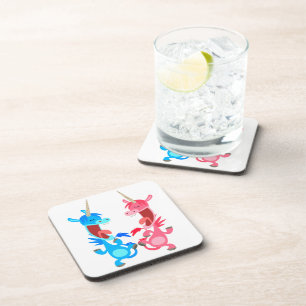Cute Cartoon Dancing Unicorns Coasters Set Untersetzer