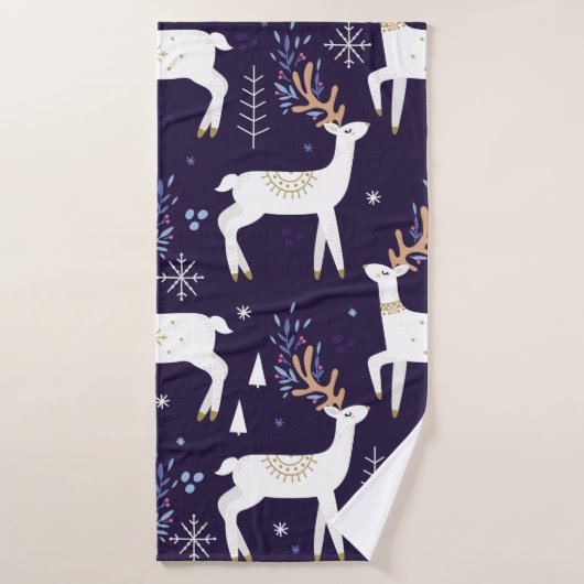 Cute cartoon deer seamless pattern, nursery backgr badehandtuch (Badehandtuch)