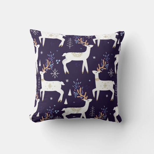 Cute cartoon deer seamless pattern, nursery backgr kissen (Vorderseite)