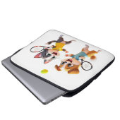 Cute Cartoon Dog and Cat Playing Padel Tennis – Fu Laptopschutzhülle (Vorne Knopf)
