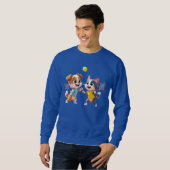 Cute Cartoon Dog and Cat Playing Padel Tennis – Fu Sweatshirt (Vorne ganz)