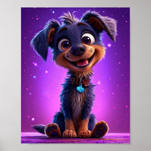 Cute Cartoon Dog Poster (Vorne)