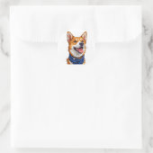Cute Cartoon Dog Runder Aufkleber (Tasche)