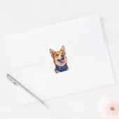 Cute Cartoon Dog Runder Aufkleber (Umschlag)