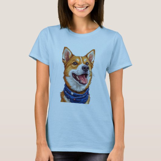 Cute Cartoon Dog T-Shirt (Vorderseite)