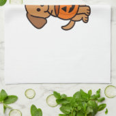 Cute Cartoon Dog Trick-or-Treating Classic T-Shirt Geschirrtuch (Gefaltet)