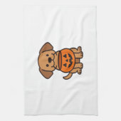 Cute Cartoon Dog Trick-or-Treating Classic T-Shirt Geschirrtuch (Vertikal)