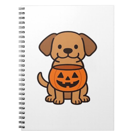 Cute Cartoon Dog Trick-or-Treating Classic T-Shirt Notizblock (Vorderseite)