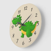 Cute cartoon Dragon Große Wanduhr (Winkel)