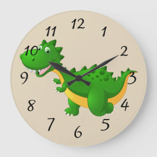 Cute cartoon Dragon Große Wanduhr
