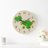 Cute cartoon Dragon Große Wanduhr (Zuhause)