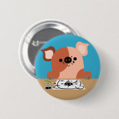 Cute Cartoon Drawing Piglet Button Badge (Vorne & Hinten)