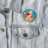 Cute Cartoon Drawing Piglet Button Badge (Beispiel)