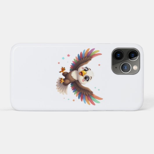 Cute Cartoon Eagle Flying – Friendly Vector Art Case-Mate iPhone Hülle (Rückseite (Horizontal))