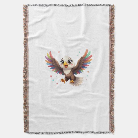 Cute Cartoon Eagle Flying – Friendly Vector Art Decke (Vorderseite Vertikal)