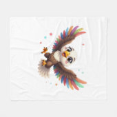 Cute Cartoon Eagle Flying – Friendly Vector Art Fleecedecke (Vorderseite (Horizontal))