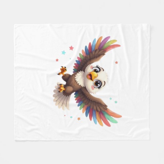 Cute Cartoon Eagle Flying – Friendly Vector Art Fleecedecke (Vorderseite (Horizontal))