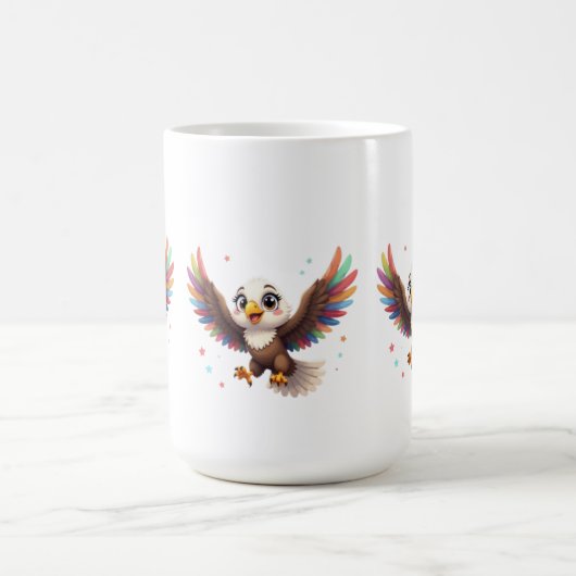 Cute Cartoon Eagle Flying – Friendly Vector Art Kaffeetasse (Mittel)