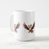 Cute Cartoon Eagle Flying – Friendly Vector Art Kaffeetasse (Vorderseite Links)