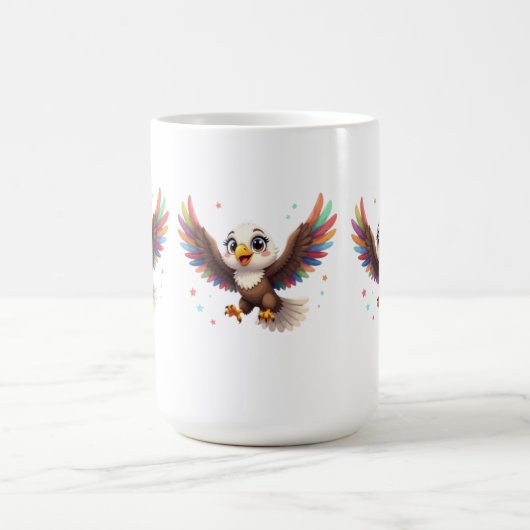 Cute Cartoon Eagle Flying – Friendly Vector Art Kaffeetasse (Mittel)