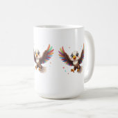 Cute Cartoon Eagle Flying – Friendly Vector Art Kaffeetasse (VorderseiteRechts)