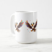 Cute Cartoon Eagle Flying – Friendly Vector Art Kaffeetasse (Vorderseite Links)