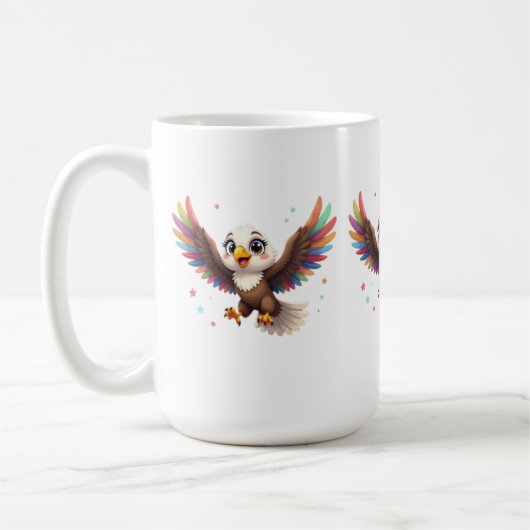 Cute Cartoon Eagle Flying – Friendly Vector Art Kaffeetasse (Links)