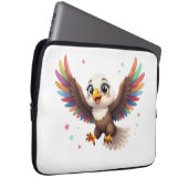 Cute Cartoon Eagle Flying – Friendly Vector Art Laptopschutzhülle (Vorne Rechts)