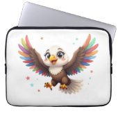 Cute Cartoon Eagle Flying – Friendly Vector Art Laptopschutzhülle (Vorderseite)