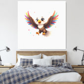 Cute Cartoon Eagle Flying – Friendly Vector Art Leinwanddruck (Insitu (Schlafzimmer))