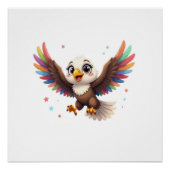 Cute Cartoon Eagle Flying – Friendly Vector Art Poster (Vorderseite)