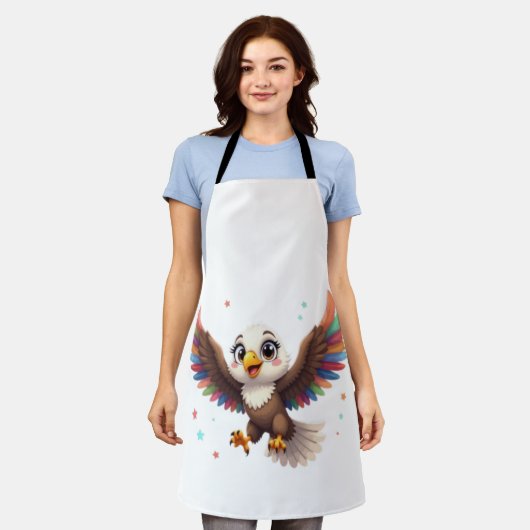 Cute Cartoon Eagle Flying – Friendly Vector Art Schürze (Getragen)