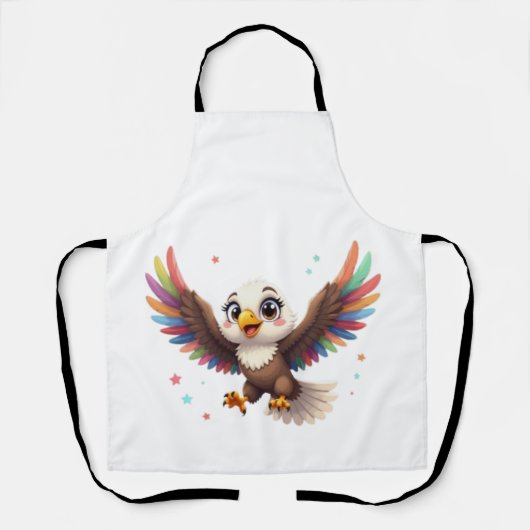 Cute Cartoon Eagle Flying – Friendly Vector Art Schürze (Vorderseite)