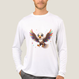 Cute Cartoon Eagle Flying – Friendly Vector Art Tri-Blend Shirt