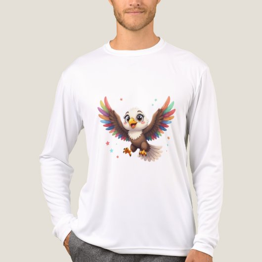 Cute Cartoon Eagle Flying – Friendly Vector Art Tri-Blend Shirt (Vorderseite)