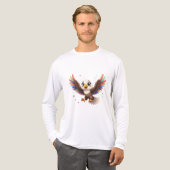 Cute Cartoon Eagle Flying – Friendly Vector Art Tri-Blend Shirt (Vorderseite komplett)