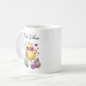 Cute Cartoon Easter Chick with Pastel Eggs Heart Kaffeetasse (Vorderseite Links)