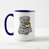 Cute Cartoon Elephants Eating Peanuts Fun Art Tasse (Links)