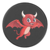 Cute cartoon flying devil eishockey puck (Vorderseite)