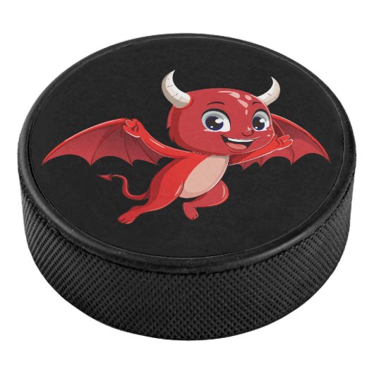 Cute cartoon flying devil eishockey puck (3/4)