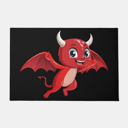 Cute cartoon flying devil fußmatte (Vorderseite)